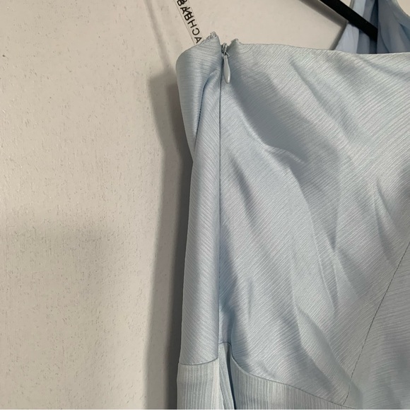 SACHIN & BABI Keely One-Shoulder Satin Gown Ice Blue size 10 NWOT - Picture 9 of 14